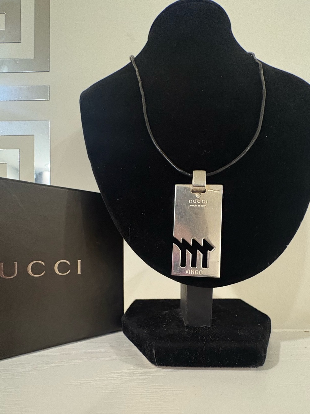 Gucci Silver Virgo Zodiac Pendant Necklace
